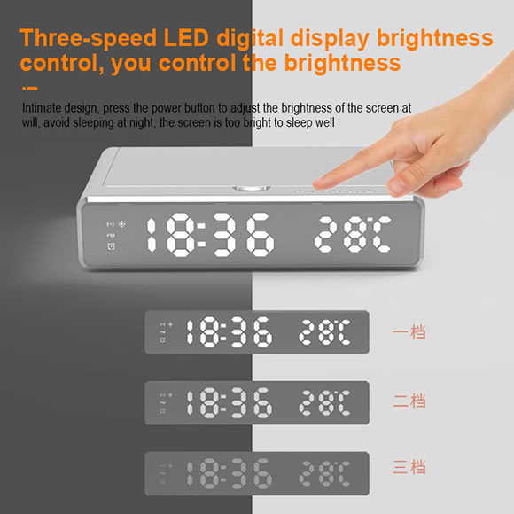 Newest private mould multifunctional Clock Disinfection Box with Wireless Charger LWS-6025